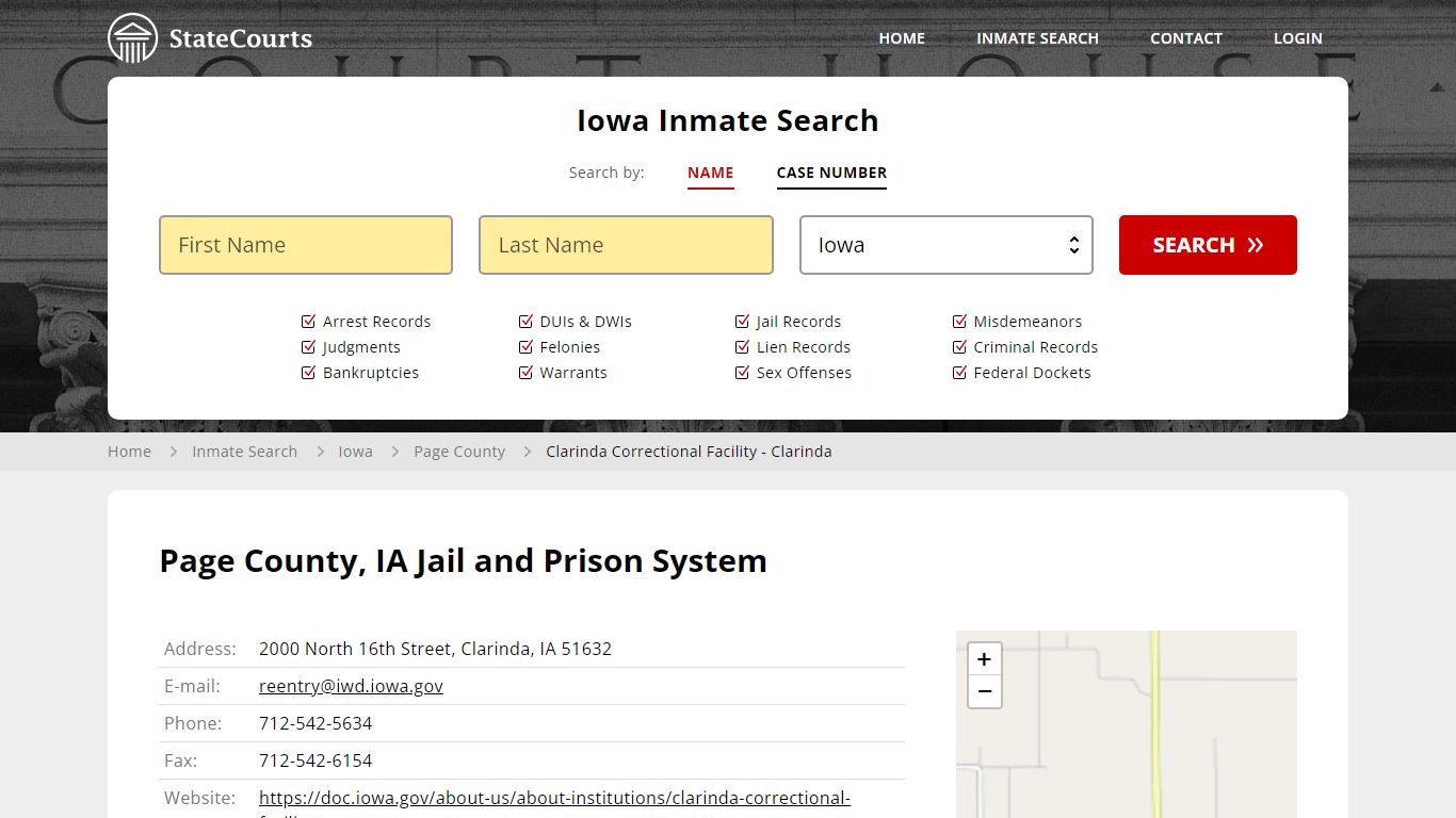 Clarinda Correctional Facility - Clarinda Inmate Records Search, Iowa ...